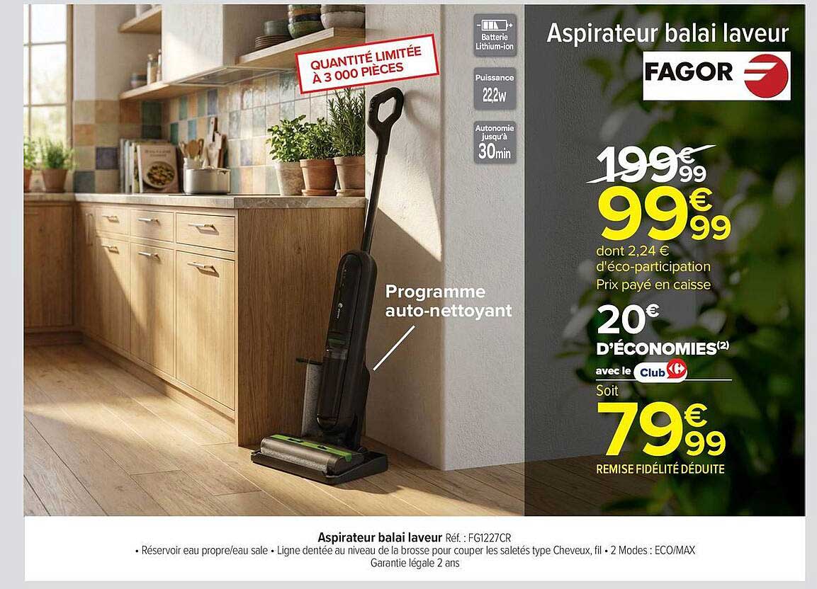 FAGOR Aspirateur balai laveur