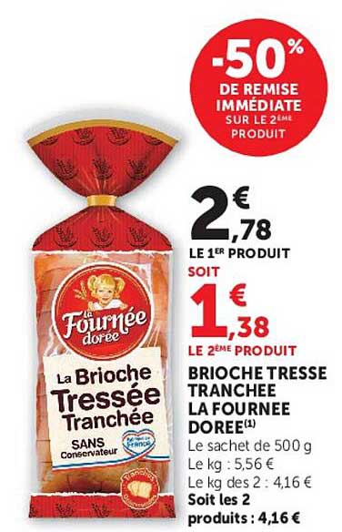 Fournée Dorée La Brioche Tressée Tranchée
