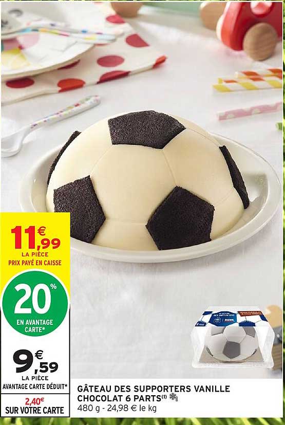 GÂTEAU DES SUPPORTERS VANILLE CHOCOLAT 6 PARTS
