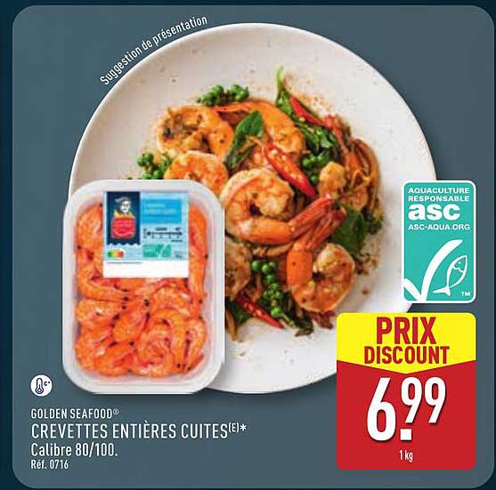 GOLDEN SEAFOOD CREVETTES ENTIÈRES CUITES