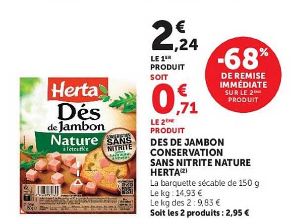 Herta Dés de jambon Nature