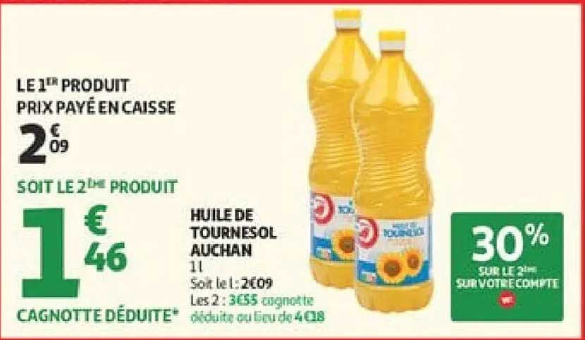 HUILE DE TOURNESOL AUCHAN