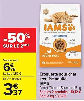 IAMS Croquette pour chat stérilisé adulte
