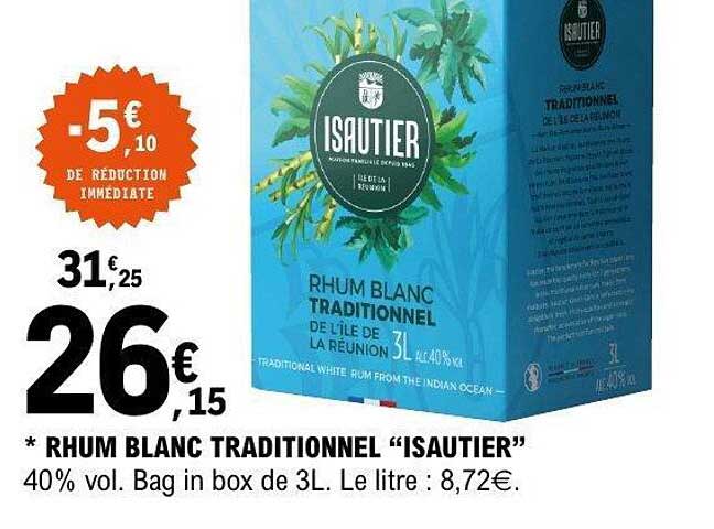 ISAUTIER RHUM BLANC TRADITIONNEL