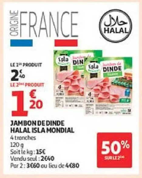 JAMBON DE DINDE HALAL ISLA MONDIAL