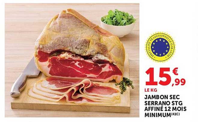 JAMBON SEC SERRANO STG AFFINÉ 12 MOIS MINIMUM