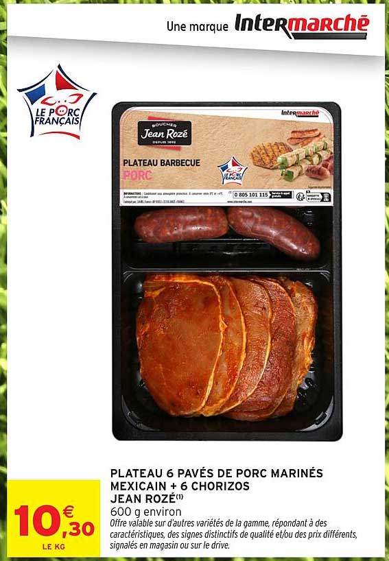 Jean Rozé Plateau Barbecue Porc