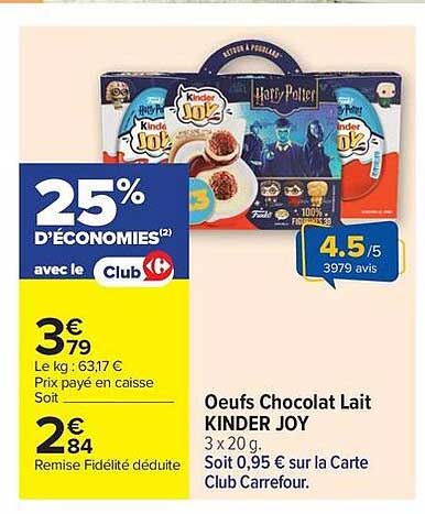 KINDER JOY Oeufs Chocolat Lait