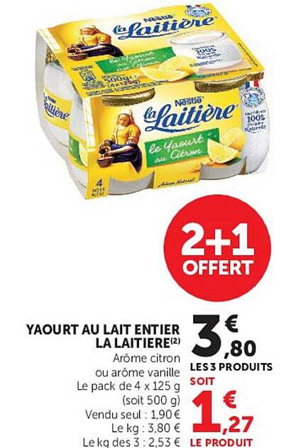 La Laitière Yaourt au lait entier