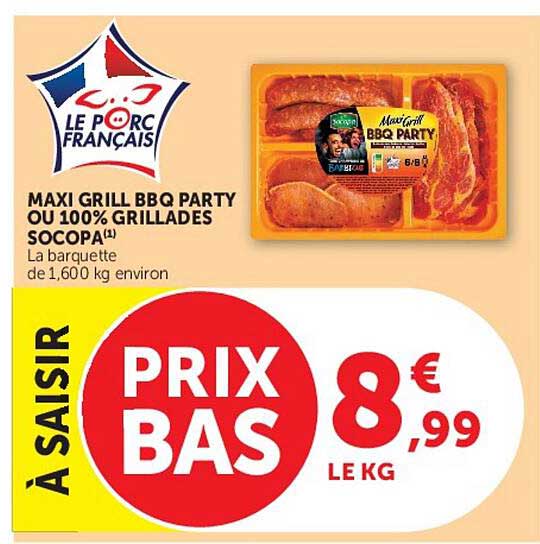 LE D'OR FRANÇAIS MAXI GRILL BBQ PARTY OU 100% GRILLADES SOCOPA