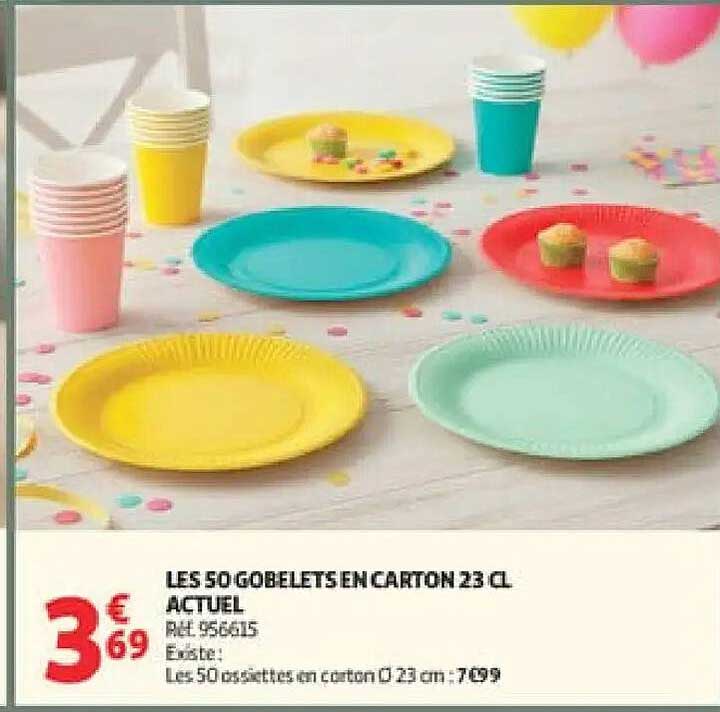 LES 50 GOBELETS EN CARTON 23 CL ACTUEL