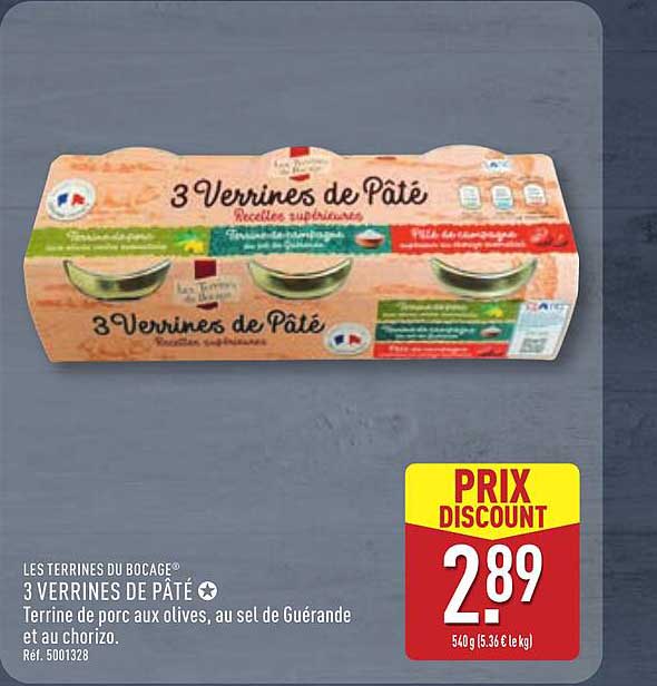 Les Terrines du Bocage 3 Verrines de Pâté