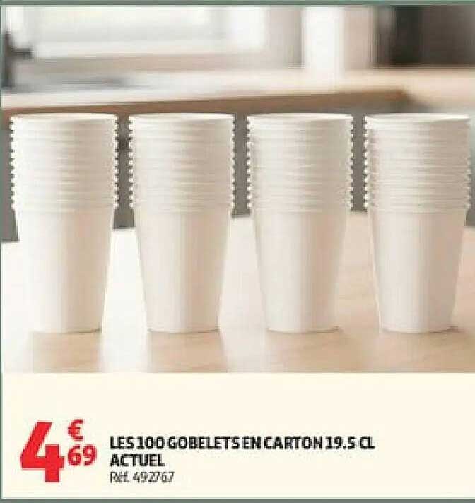 LES100 GOBELETS EN CARTON 19.5 CL ACTUEL