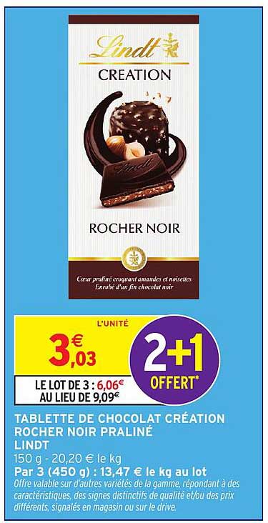 Lindt Creation Rocher Noir Praliné