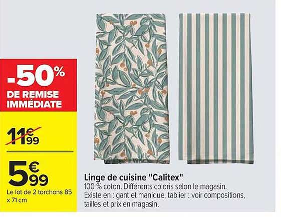 Linge de cuisine "Calitex