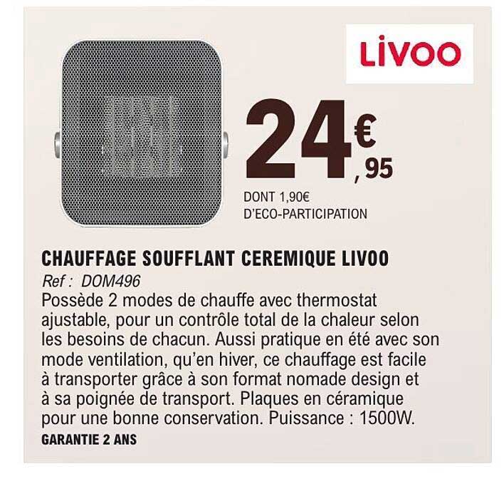Livoo Chauffage Soufflant Ceramique