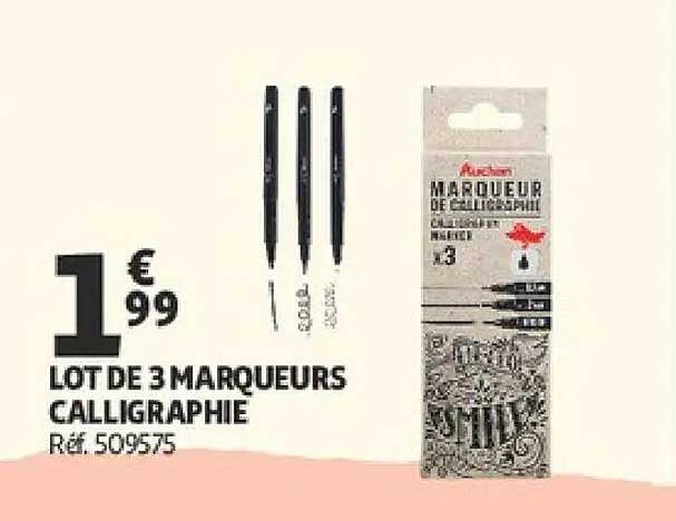 LOT DE 3 MARQUEURS CALLIGRAPHIE