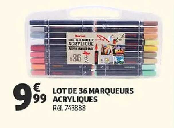 LOT DE 36 MARQUEURS ACRYLIQUES