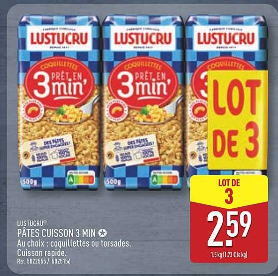 Lustucru PÂTES CUISSON 3 MIN