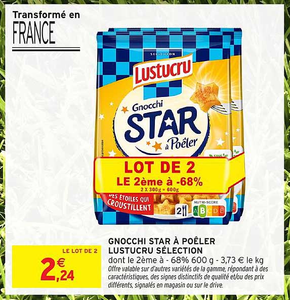 Lustucru Sélection Gnocchi STAR à Poêler