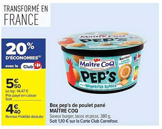 MAÎTRE COQ Pep's de poulet pané