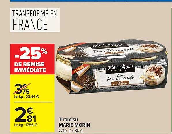 Marie Morin Tiramisu au café