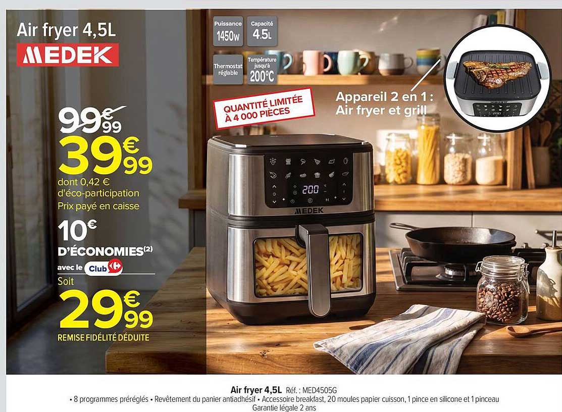 MEDEK Air fryer 4,5L