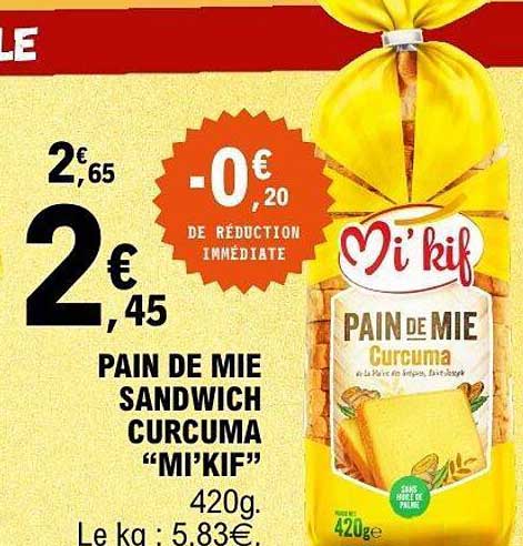 Mi'kif Pain de mie Sandwich Curcuma