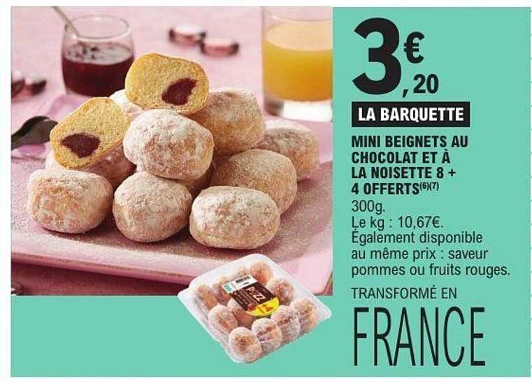 MINI BEIGNETS AU CHOCOLAT ET À LA NOISETTE