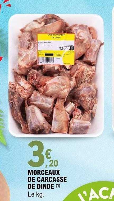 Morceaux de carcasse de dinde