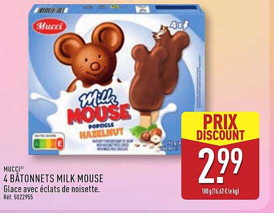 Mucci 4 BÂTONNETS MILK MOUSE