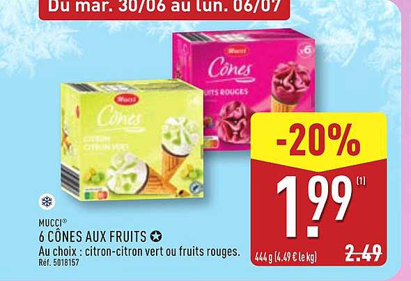 MUCCI 6 CÔNES AUX FRUITS
