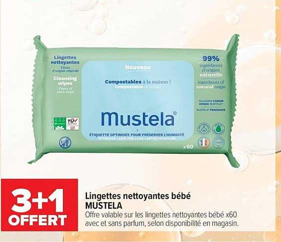 Mustela Lingettes nettoyantes bébé