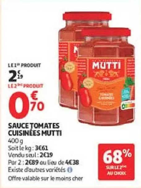 Mutti Sauce tomates cuisinées