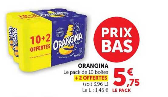 ORANGINA LE PACK DE 10 BOITES