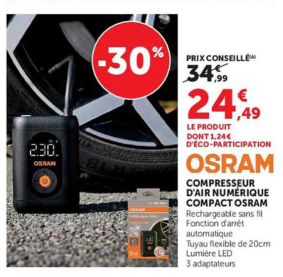 OSRAM Compresseur d'air numérique compact OSRAM