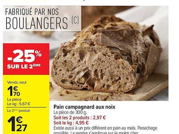 Pain campagnard aux noix
