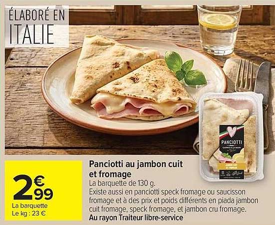 Panciotti au jambon cuit et fromage