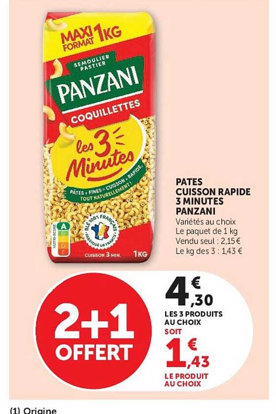 Panzani Coquillettes les 3 Minutes