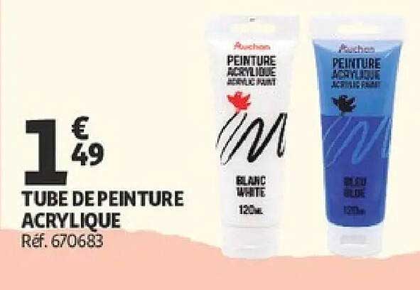 Peinture acrylique blanche, bleue