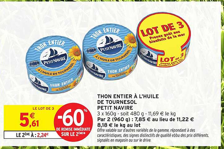 PETIT NAVIRE THON ENTIER À L'HUILE DE TOURNESOL