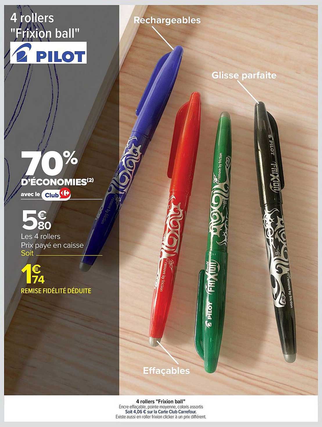 PILOT 4 rollers "Frixion ball