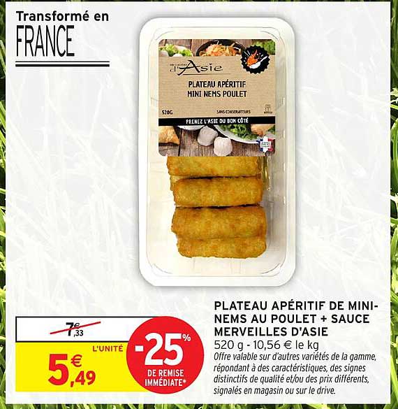 Plateau apéritif mini nems poulet