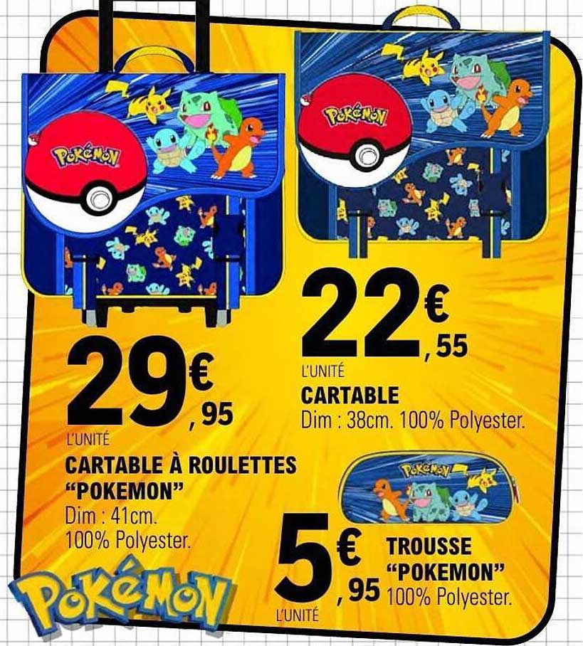 Pokemon Cartable à roulettes