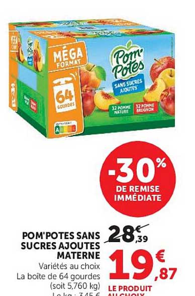 Pom'Potes sans sucres ajoutés majeur