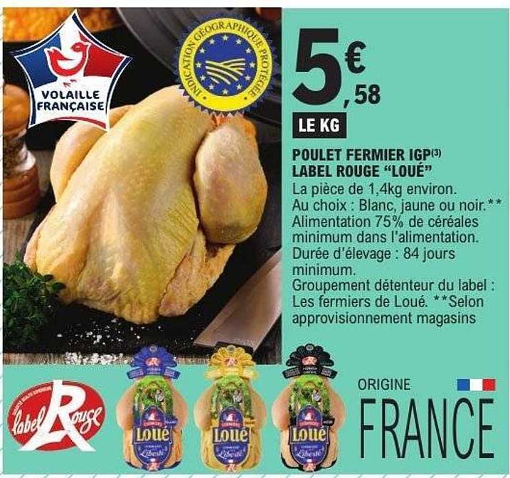 Poulet fermier IGP Label Rouge “Loué”
