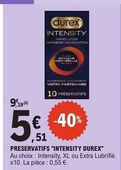 Preservatifs "INTENSITY DUREX