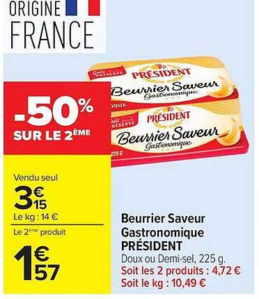 Président Beurrier Saveur Gastronomique