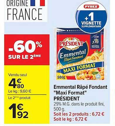 Président Emmental Râpé Fondant