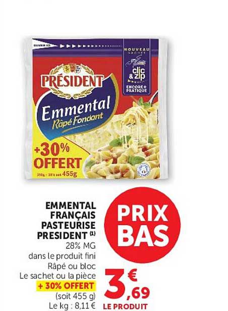 Président Emmental Râpé Fondant